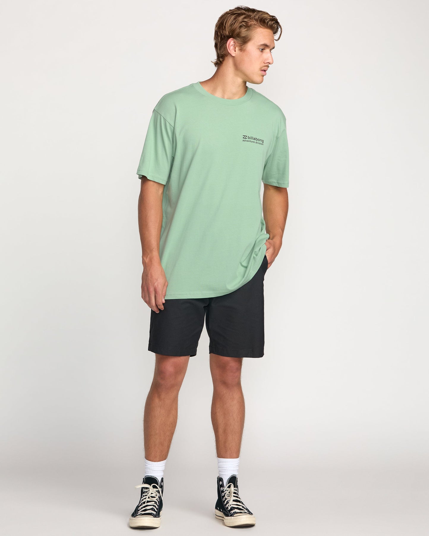Making Tracks A/Div Tee - Mist Green