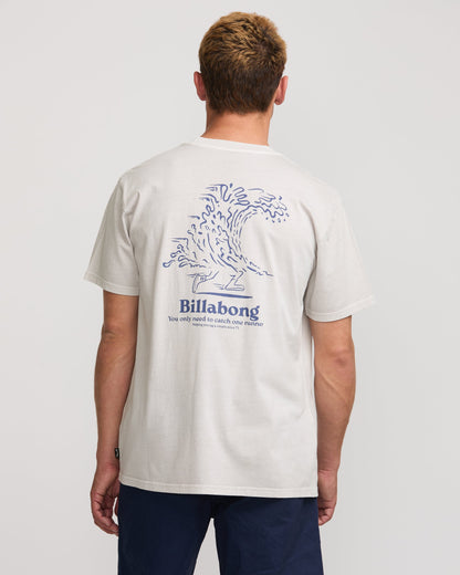 Catch One Premium Wave Wash Tee - Silver
