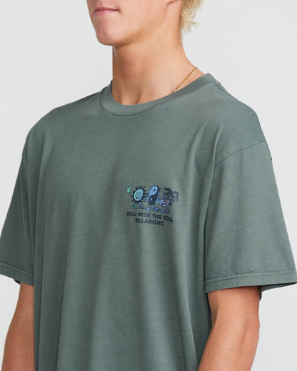 Roll Premium Wave Wash Short Sleeve Tee - Dark Slate