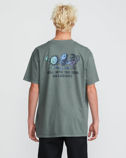 Roll Premium Wave Wash Short Sleeve Tee - Dark Slate