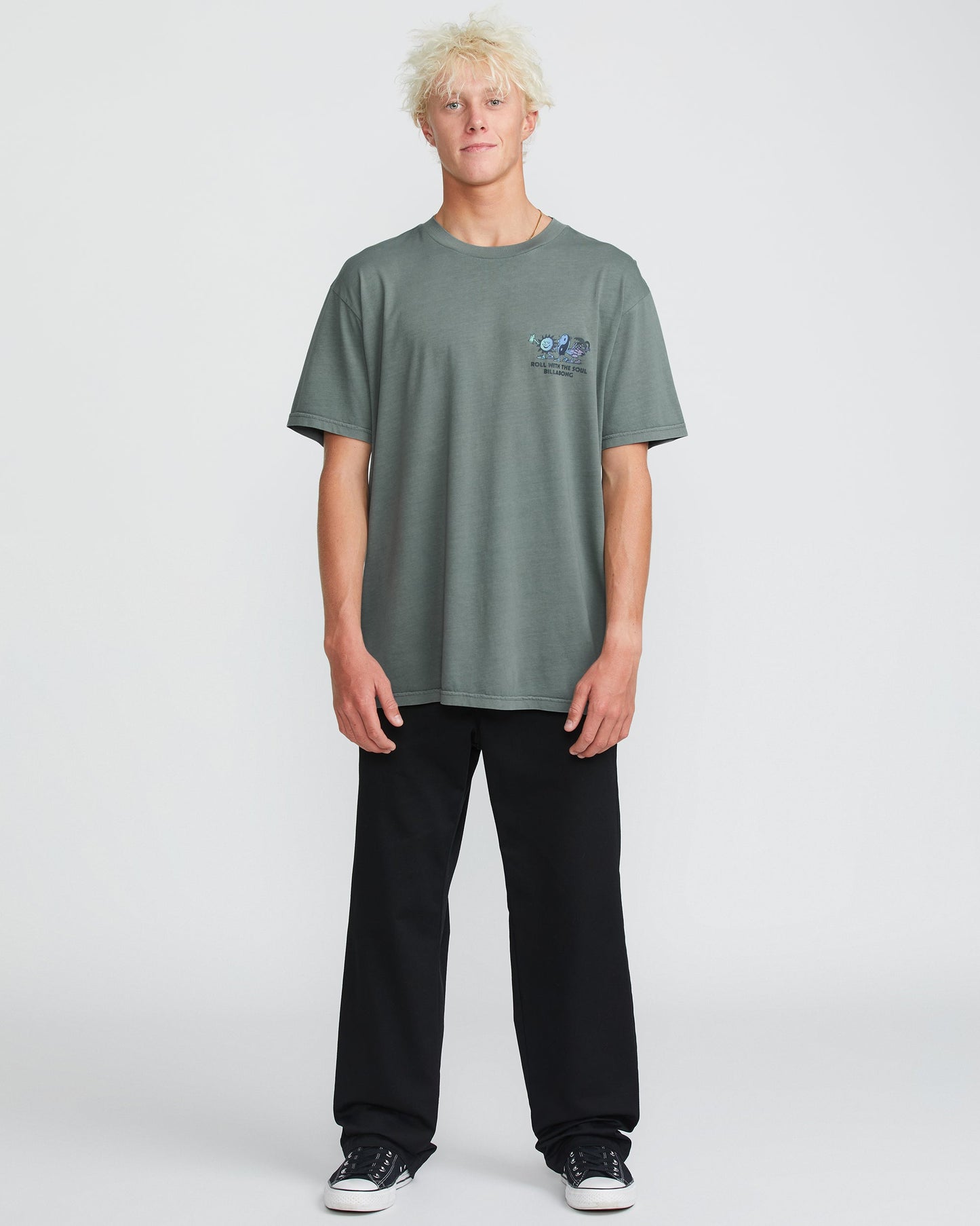 Roll Premium Wave Wash Short Sleeve Tee - Dark Slate