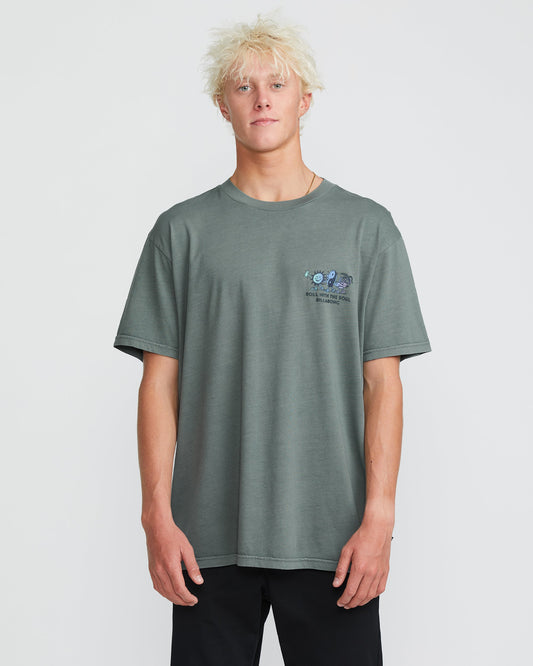 Roll Premium Wave Wash Short Sleeve Tee - Dark Slate