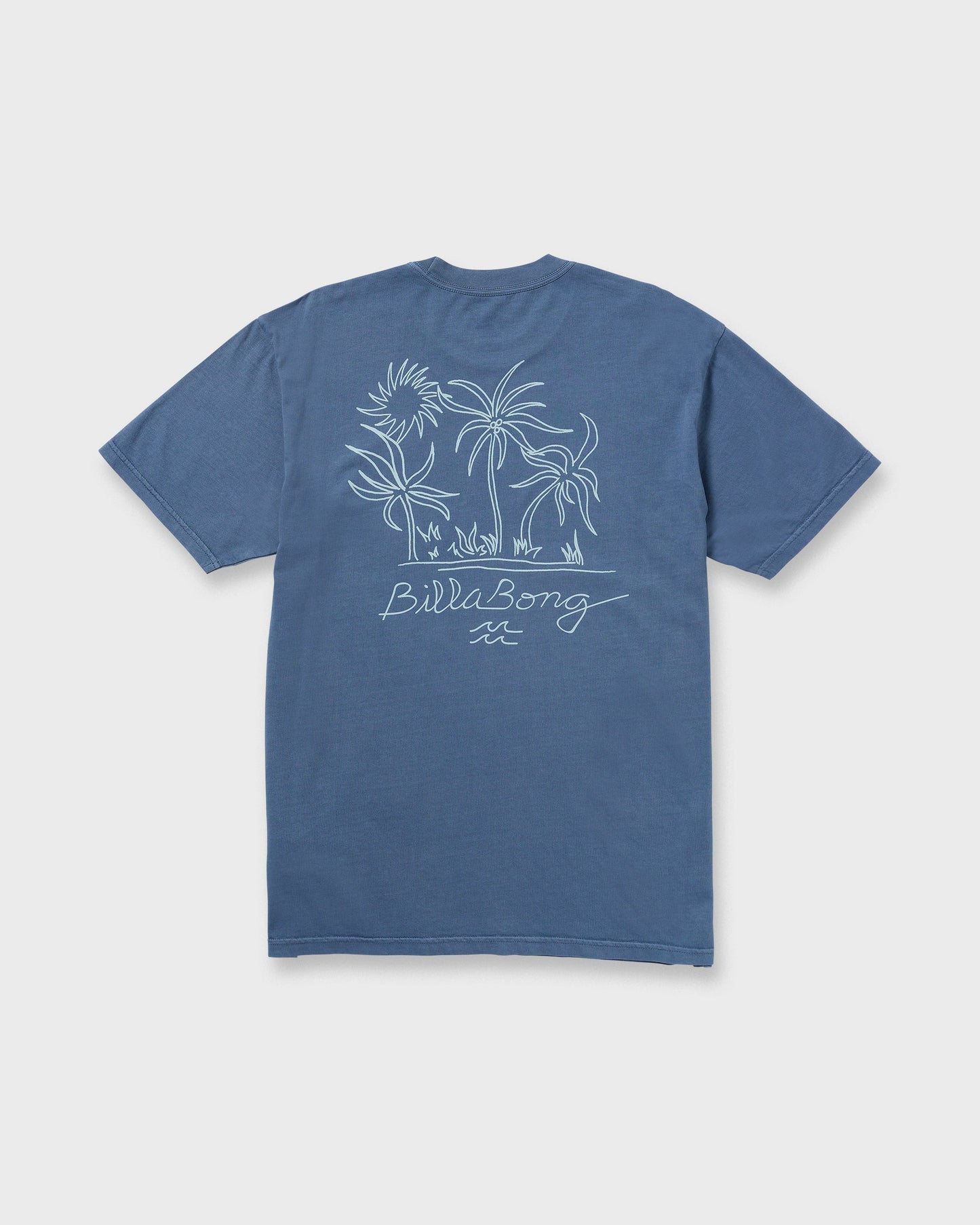 Palms In The Sun Premium Wave Wash Tee - Slate Blue