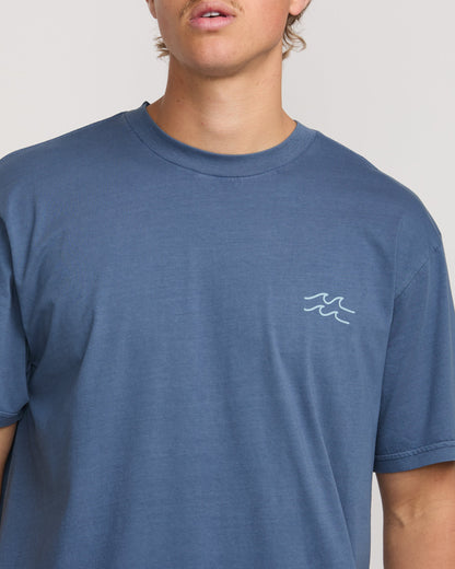 Palms In The Sun Premium Wave Wash Tee - Slate Blue