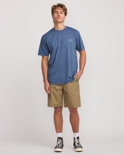 Palms In The Sun Premium Wave Wash Tee - Slate Blue