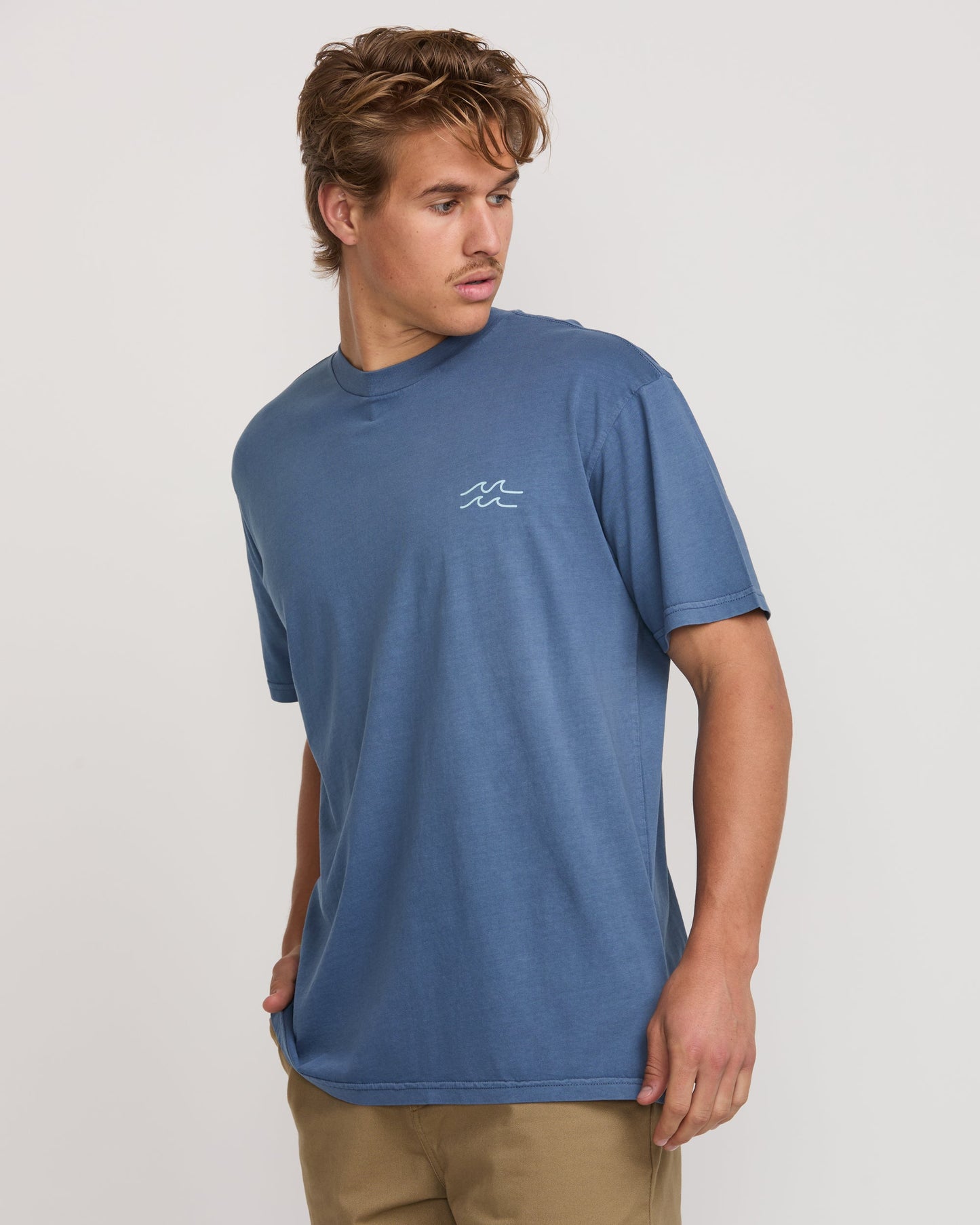 Palms In The Sun Premium Wave Wash Tee - Slate Blue