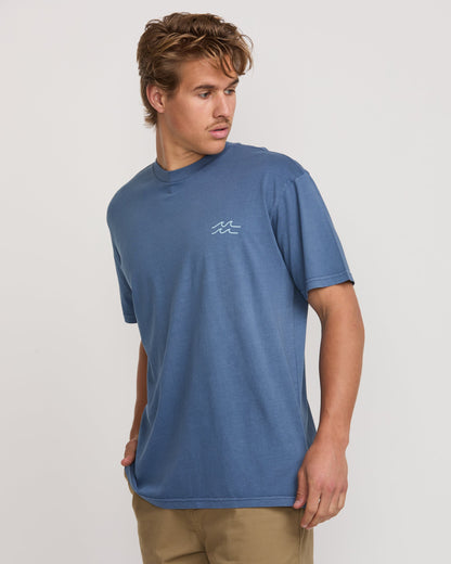 Palms In The Sun Premium Wave Wash Tee - Slate Blue