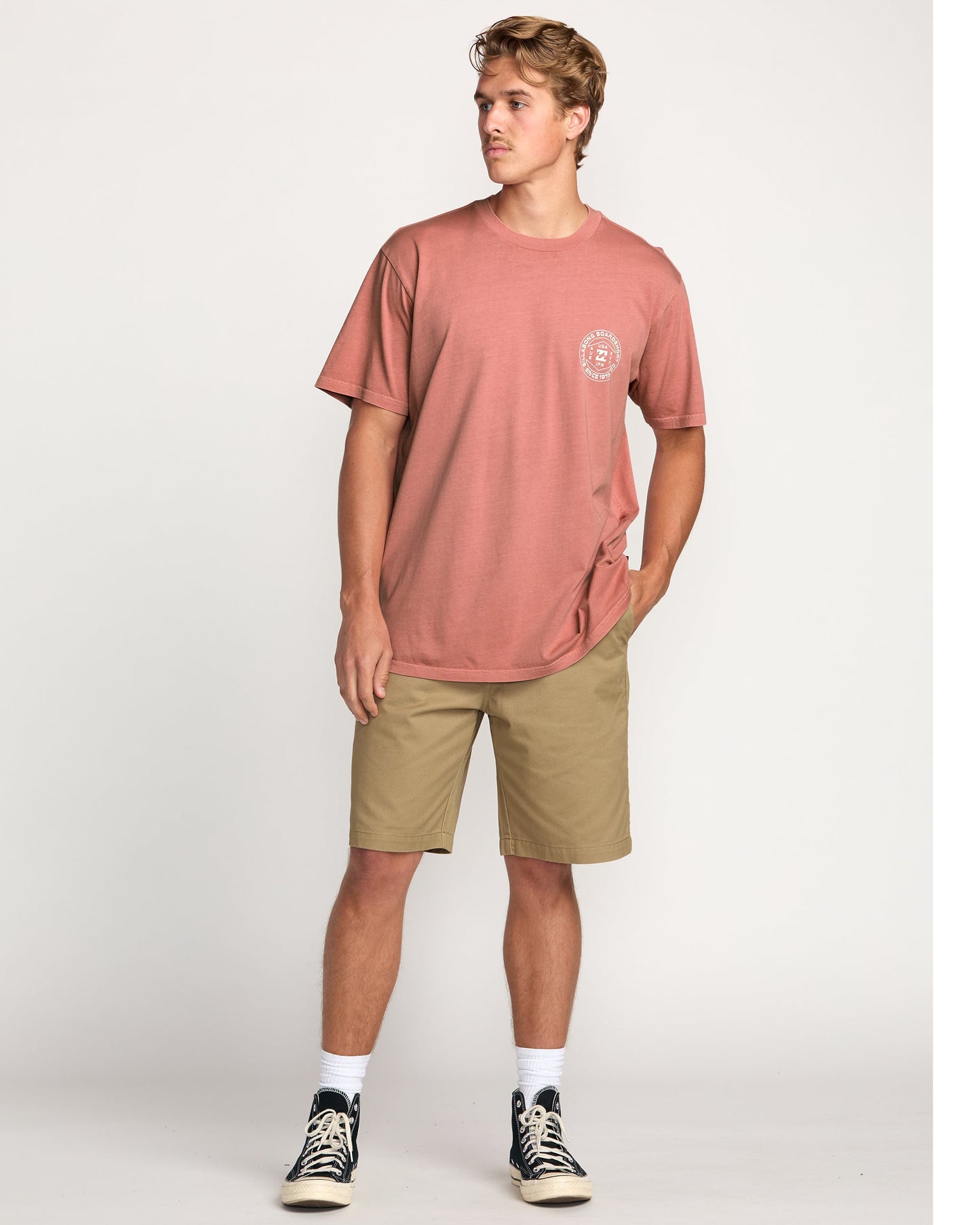Rotation Premium Wave Wash Tee - Dusty Rose