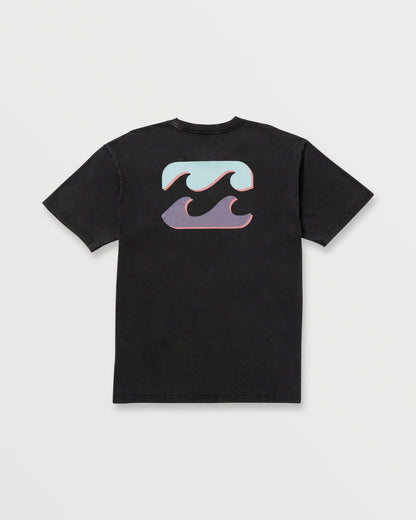 Decal Regular Wave Wash Tee - Washed Black
