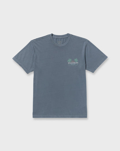 Social Lounge Premium Wave Wash Short Sleeve T-Shirt - Steel Blue