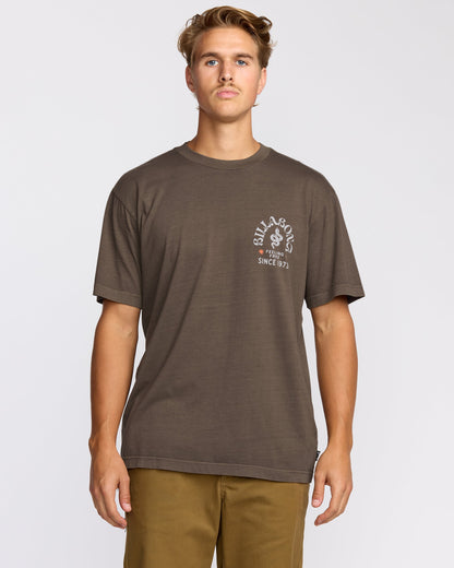 Coiled Premium Wave Wash Short Sleeve T-Shirt - Dark Brown