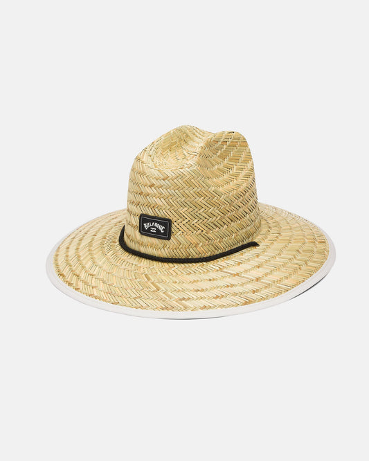 Tides Print Straw Hat - Steel Blue