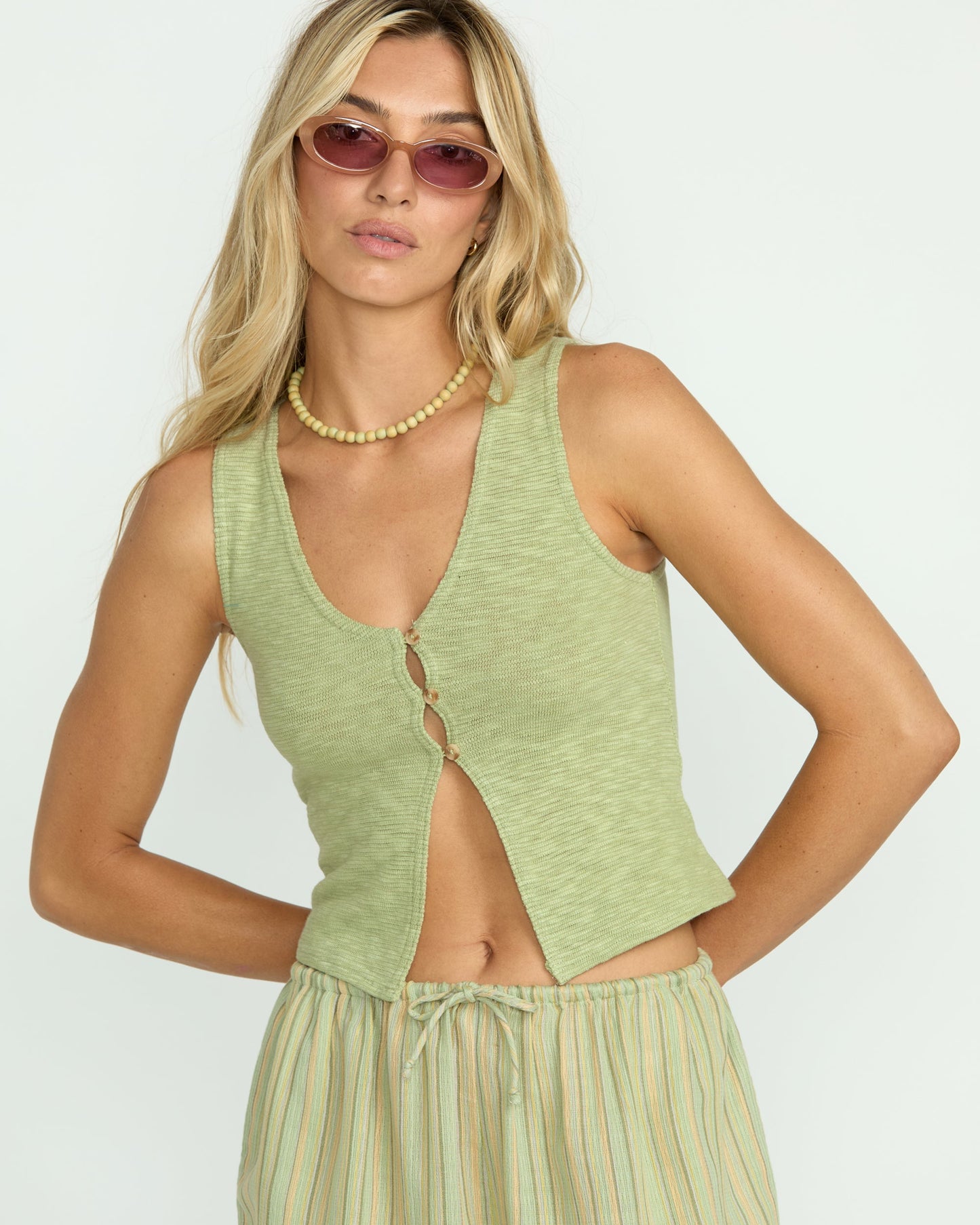 Bren Knit Vest - Pistachio