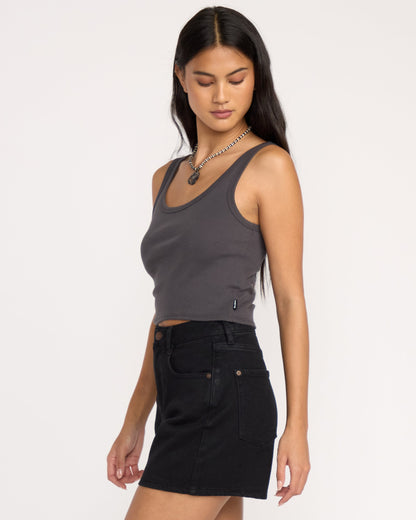 Goddess Knit Tank - Black Sands