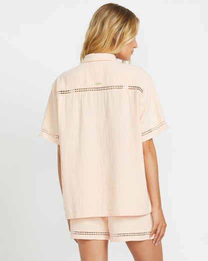 Summers End Short Sleeve Shirt - Soft Peach