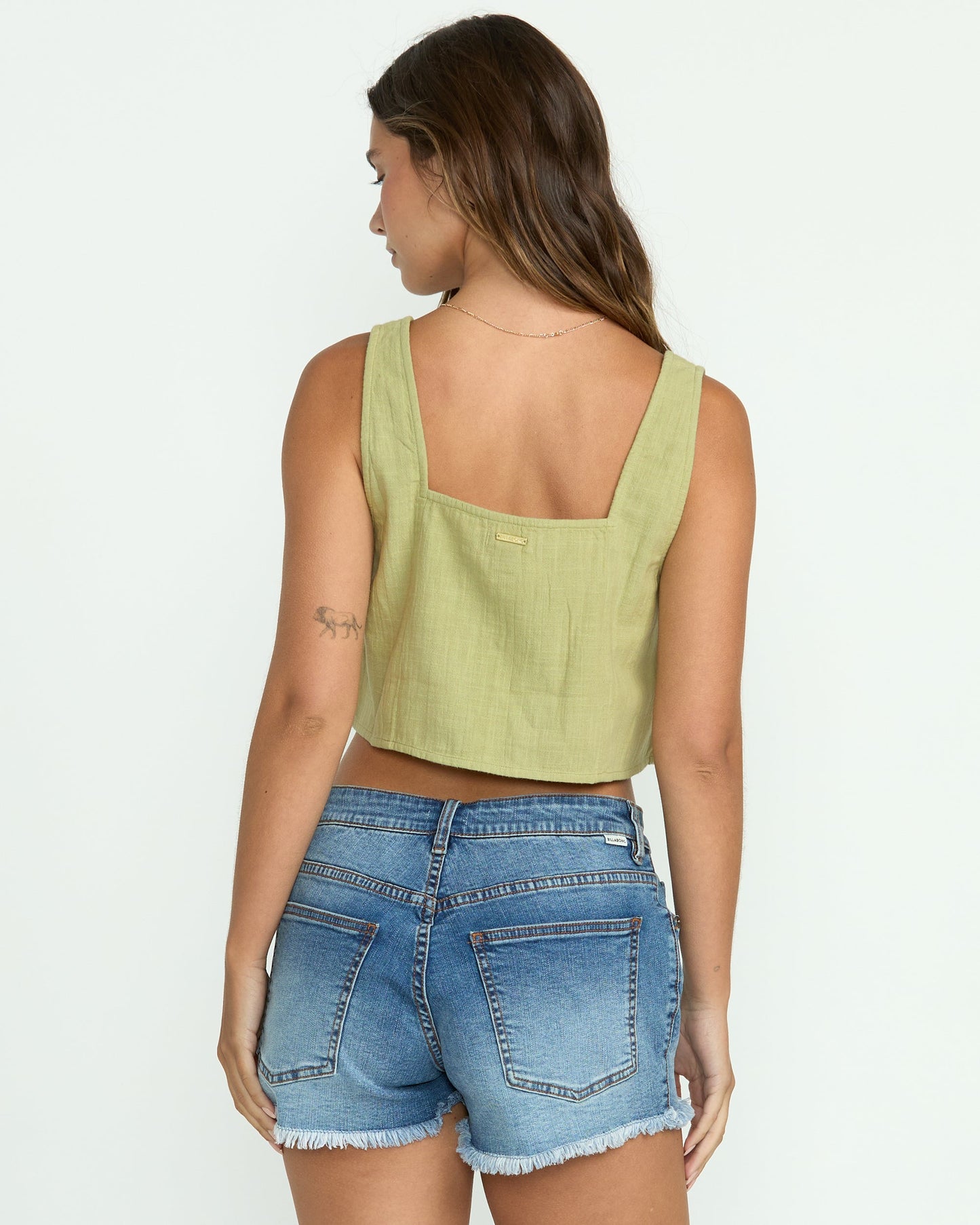 Open Skies Woven Tank - Avocado