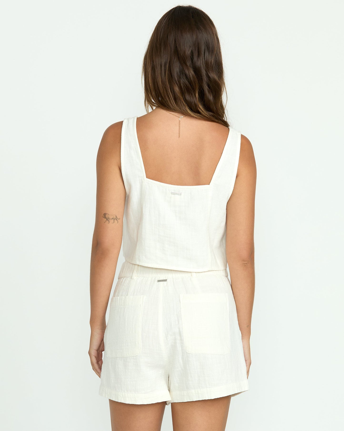 Open Skies Woven Tank - Salt Crystal