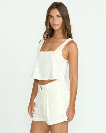 Open Skies Woven Tank - Salt Crystal