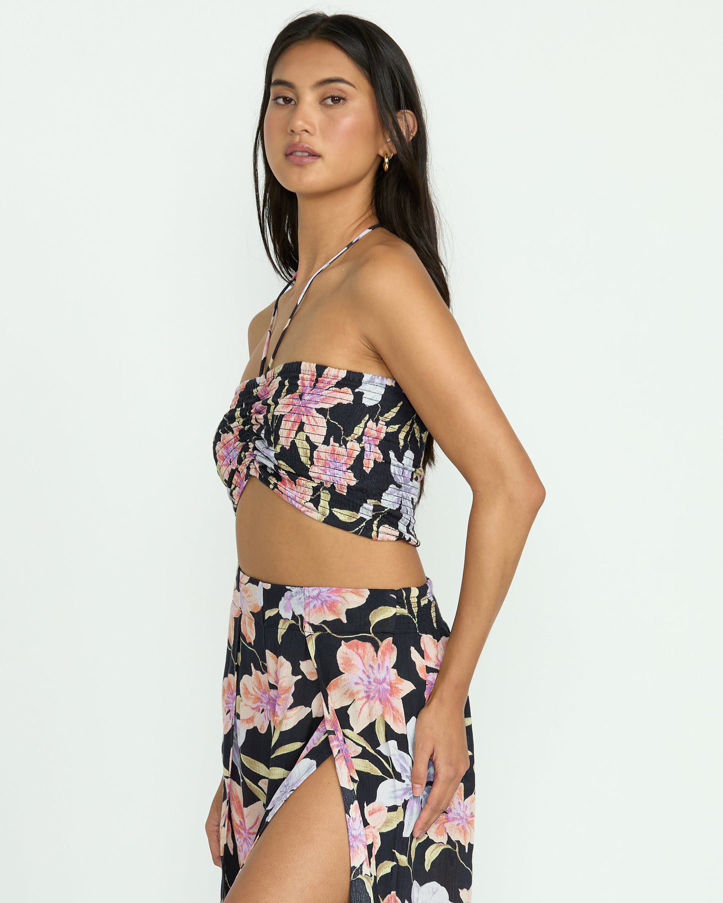 Summer Sunshine Crop Top - Black Multi