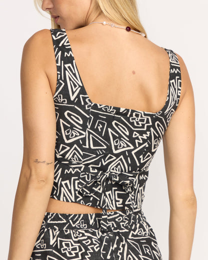 Feelin Free Woven Tank - Black White