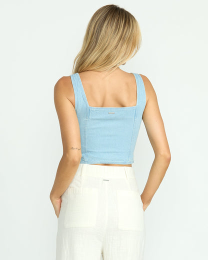 Sunwashed Sleeveless Top - Salt Blue