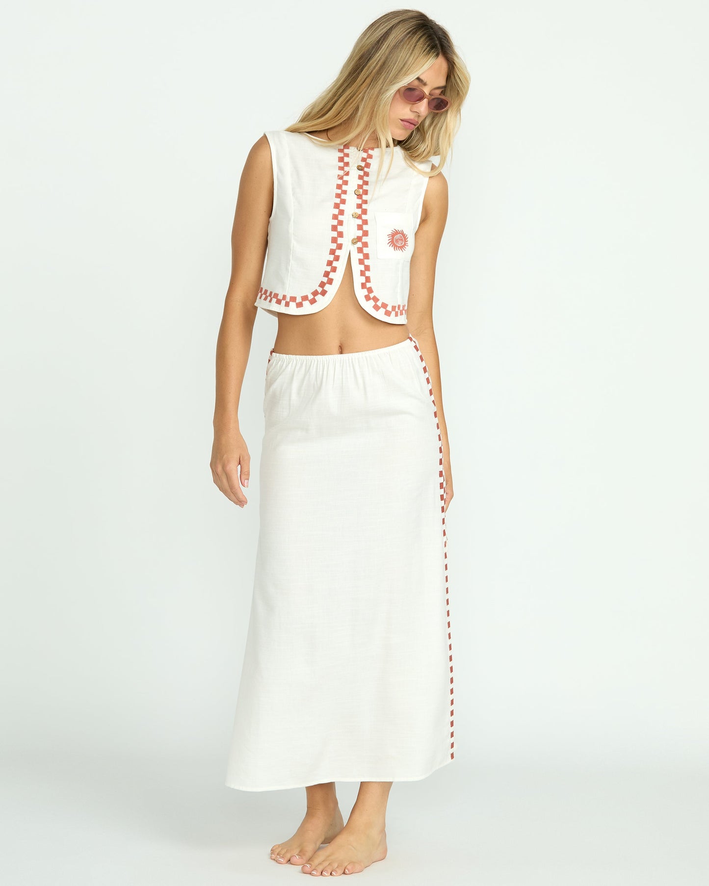 Secret Cove Woven Top - Salt Crystal