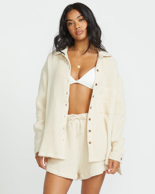 So Cozy Shacket - Dove