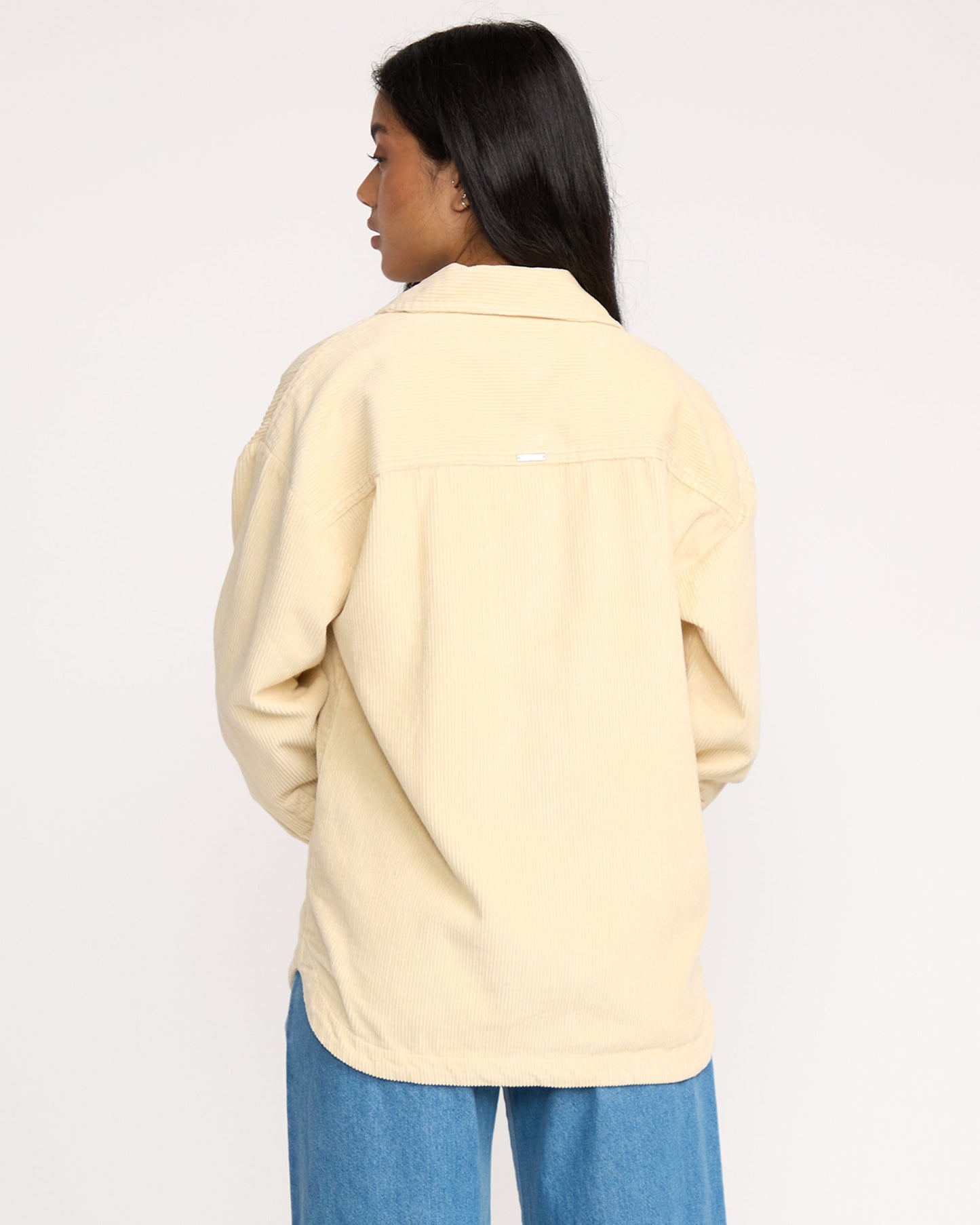 Fadeaway Long Sleeve Shacket - Whitecap
