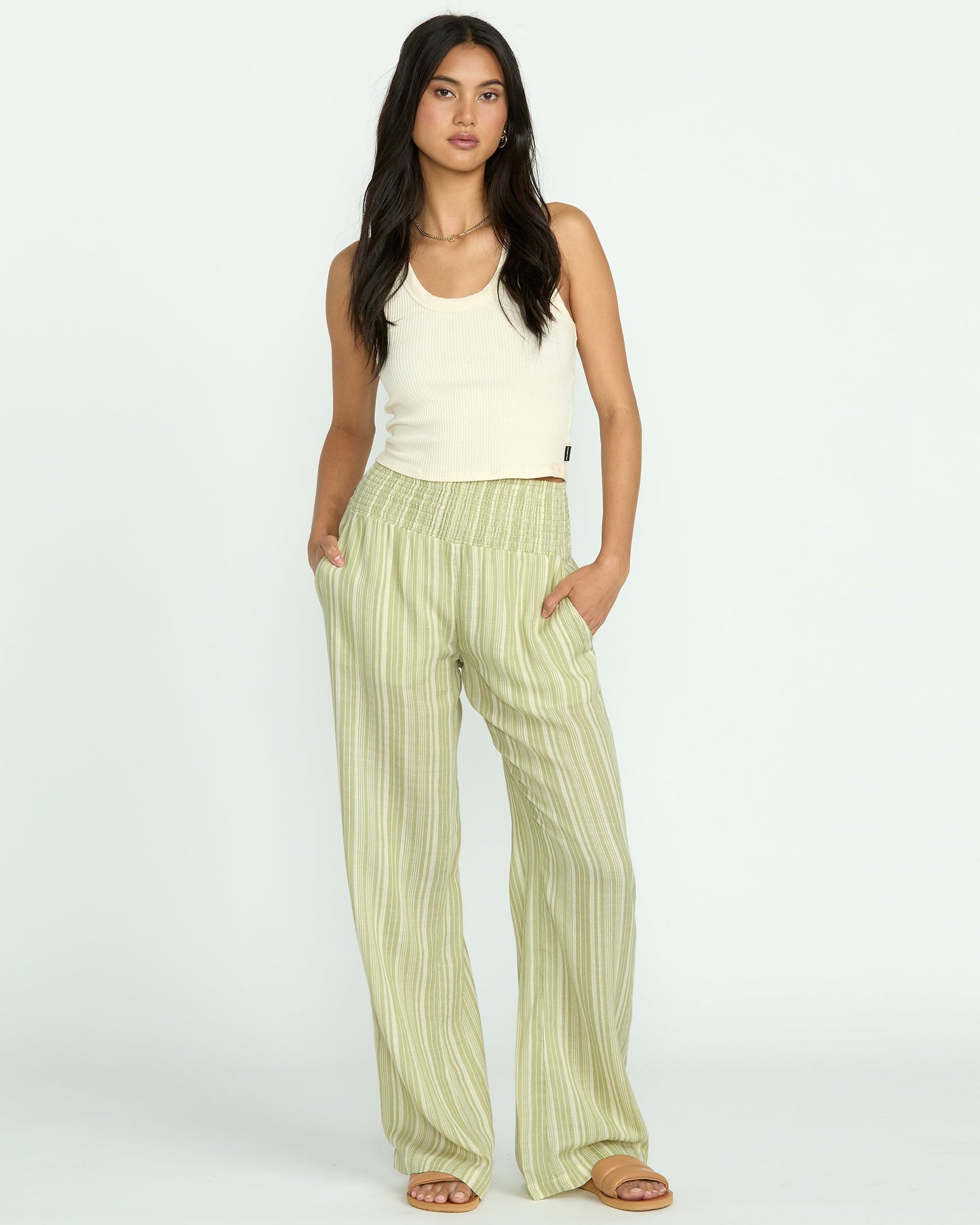 New Waves 2 Elastic Waist Pants - Avocado