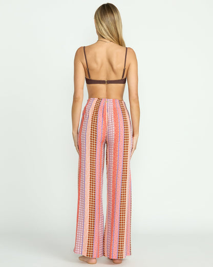 Split Spirit Elastic Waist Pants - Multi