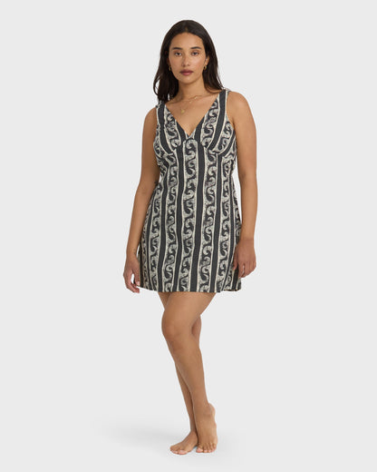 Morning Swell Mini Dress - Black Sands