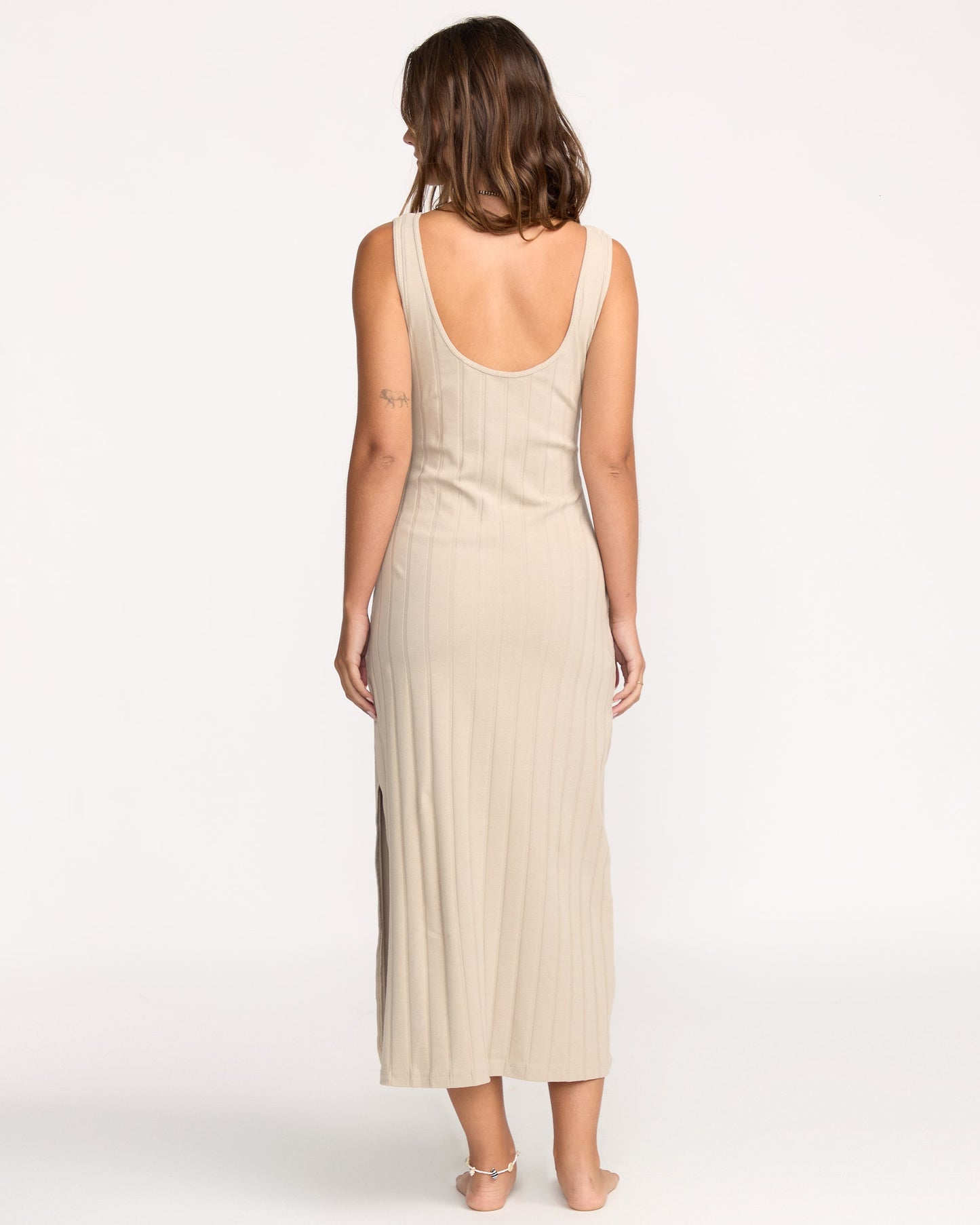 Slides Midi Knit Dress - Cobblestone