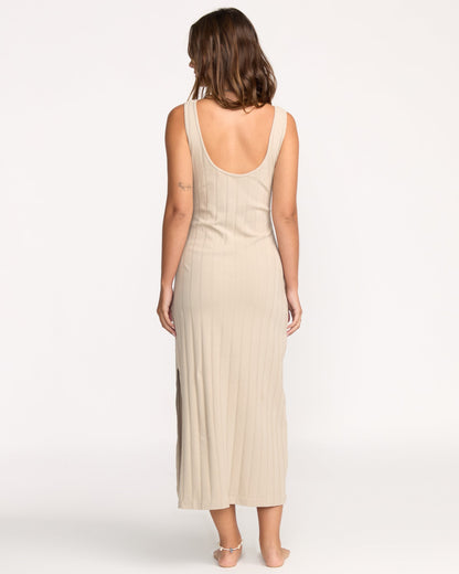 Slides Midi Knit Dress - Cobblestone