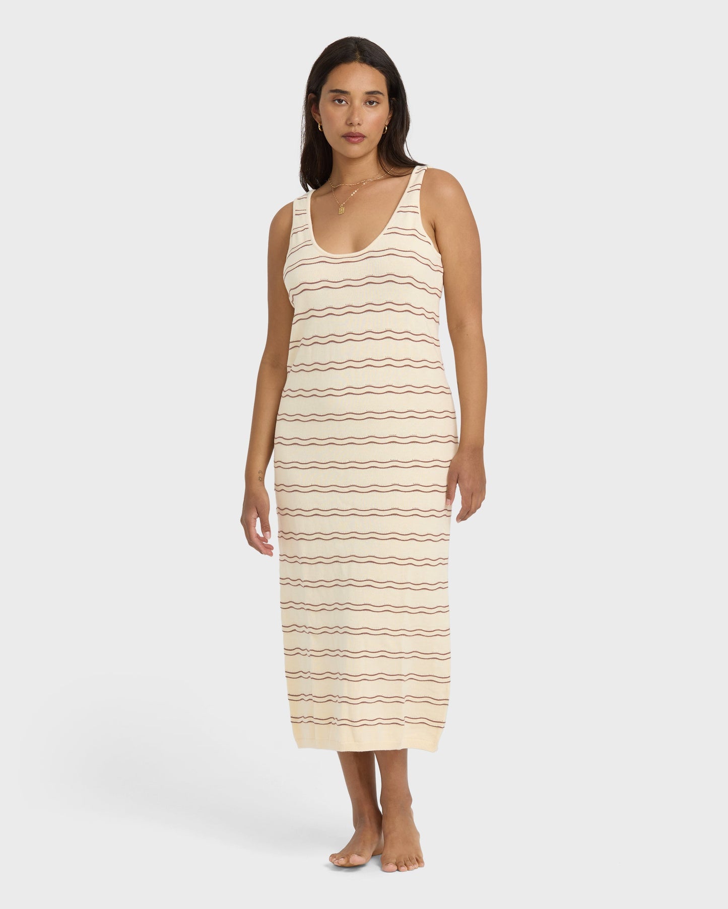 Heat Waver Knit Midi Dress - Whitecap