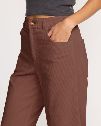 Free Fall High-Waist Cord Pants - Espresso