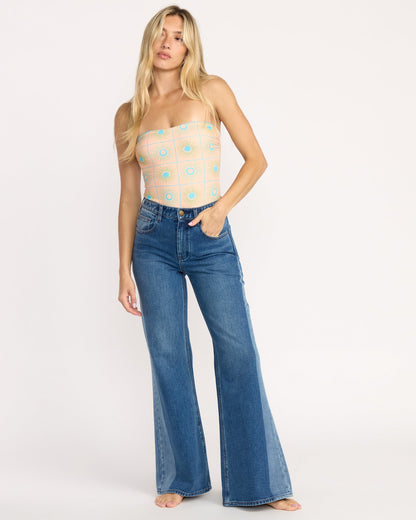 Free Fall High-Waist Denim Pants - Middle Broken Blue