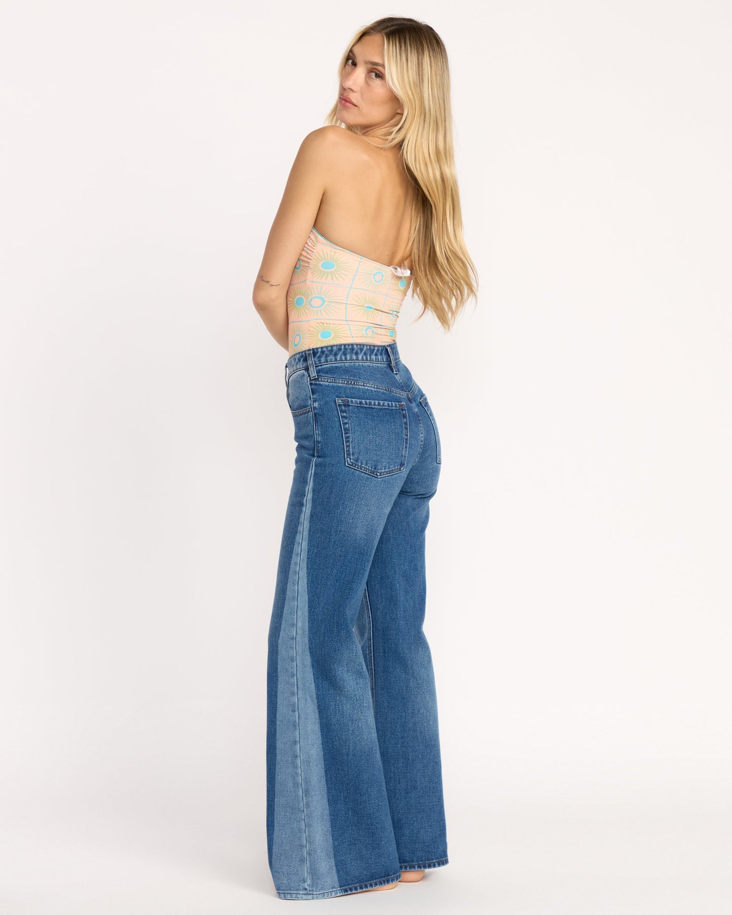 Free Fall High-Waist Denim Pants - Middle Broken Blue