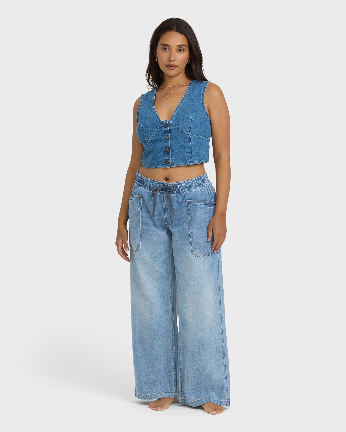 Zonte Elastic Waist Jeans - Shaded Wash