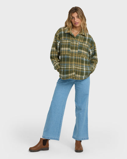 Sundown Sherpa Shacket - Canteen