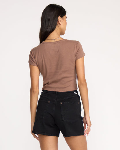 Tropic Happenings Short Sleeve T-Shirt - Espresso
