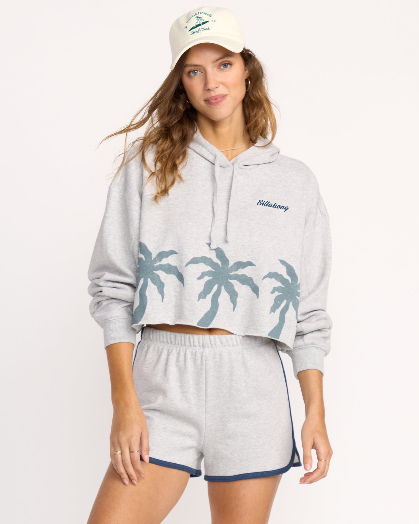 Triple Palms Hoodie - Heather Grey