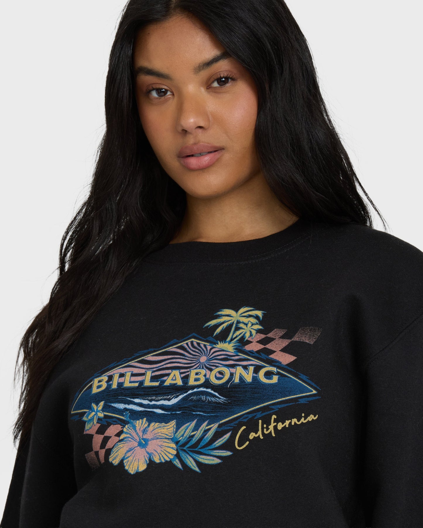 Surfing Solo California Crewneck Sweatshirt - Black