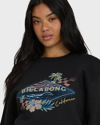 Surfing Solo California Crewneck Sweatshirt - Black