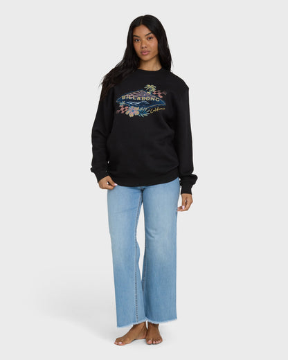 Surfing Solo California Crewneck Sweatshirt - Black