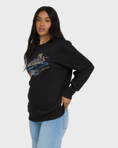 Surfing Solo California Crewneck Sweatshirt - Black
