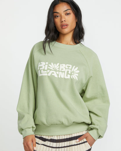 The Waves Crew Sweatshirt  - Pistachio