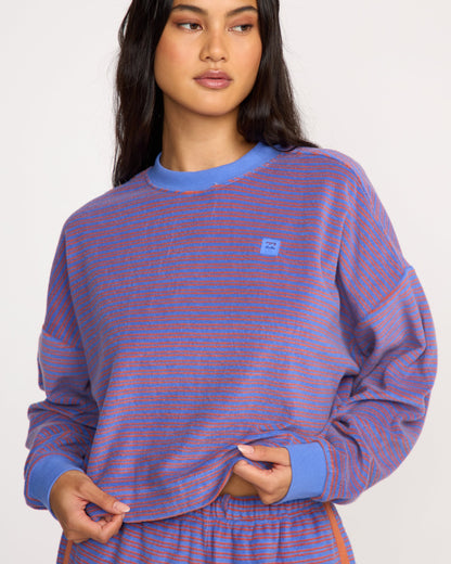 Waves For Days Terry Crewneck Sweatshirt - Iris