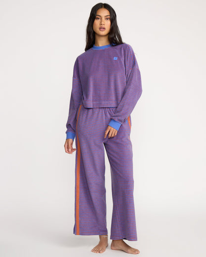 Waves For Days Terry Crewneck Sweatshirt - Iris