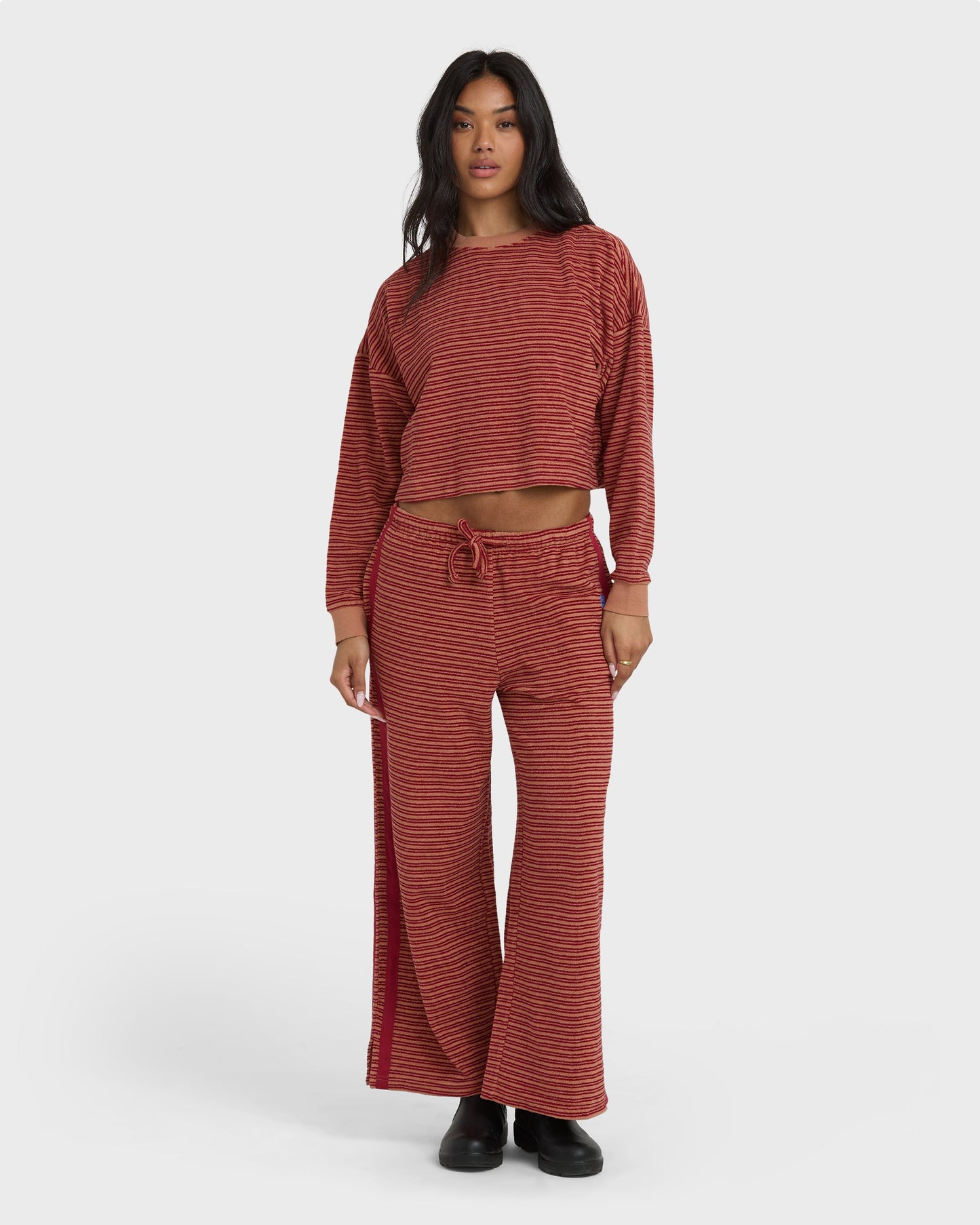 Waves For Days Terry Crewneck Sweatshirt - Rose Brown
