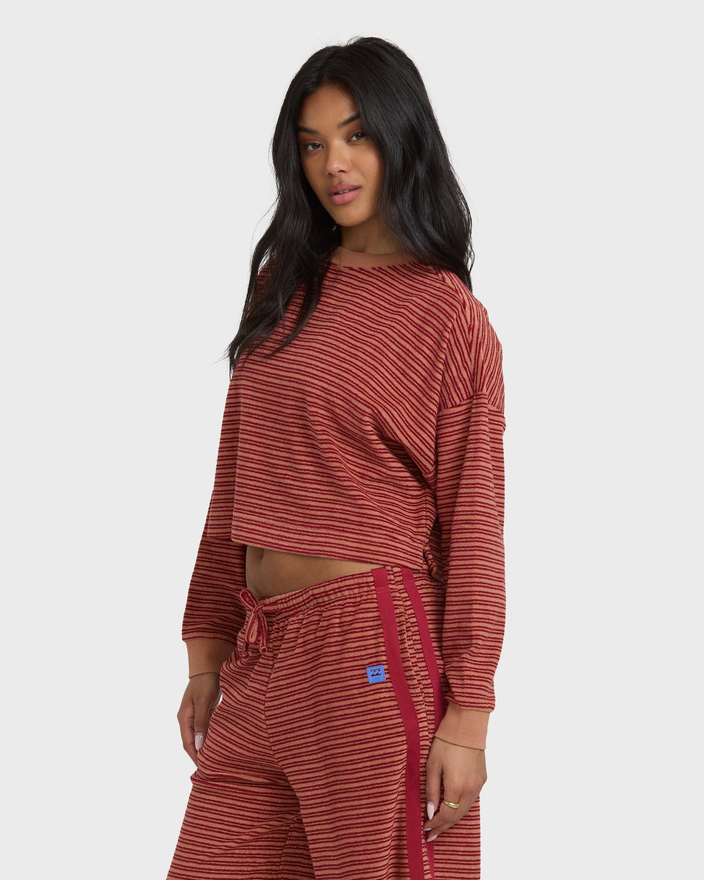 Waves For Days Terry Crewneck Sweatshirt - Rose Brown